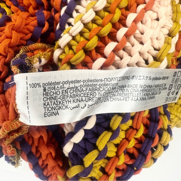 Zara Chunky Knit Colorful Striped Sweater Cardigan Button Front Size Large - Picture 10 of 10